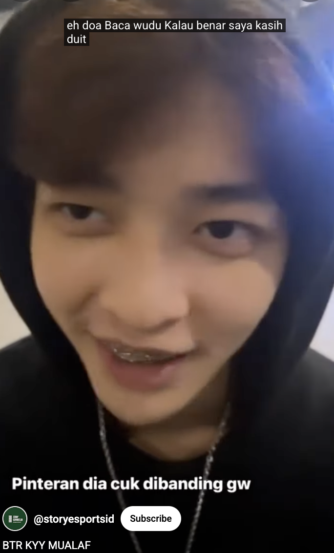 EVOS Kyy diuji baca niat wudhu